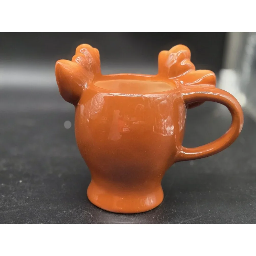 Pottery Barn Retro Figural Reindeer Mug With Antlers 12 oz Christmas Holiday